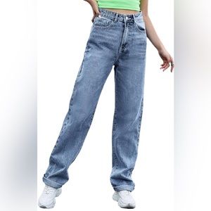 Baggy High Waisted Straight Leg Jeans